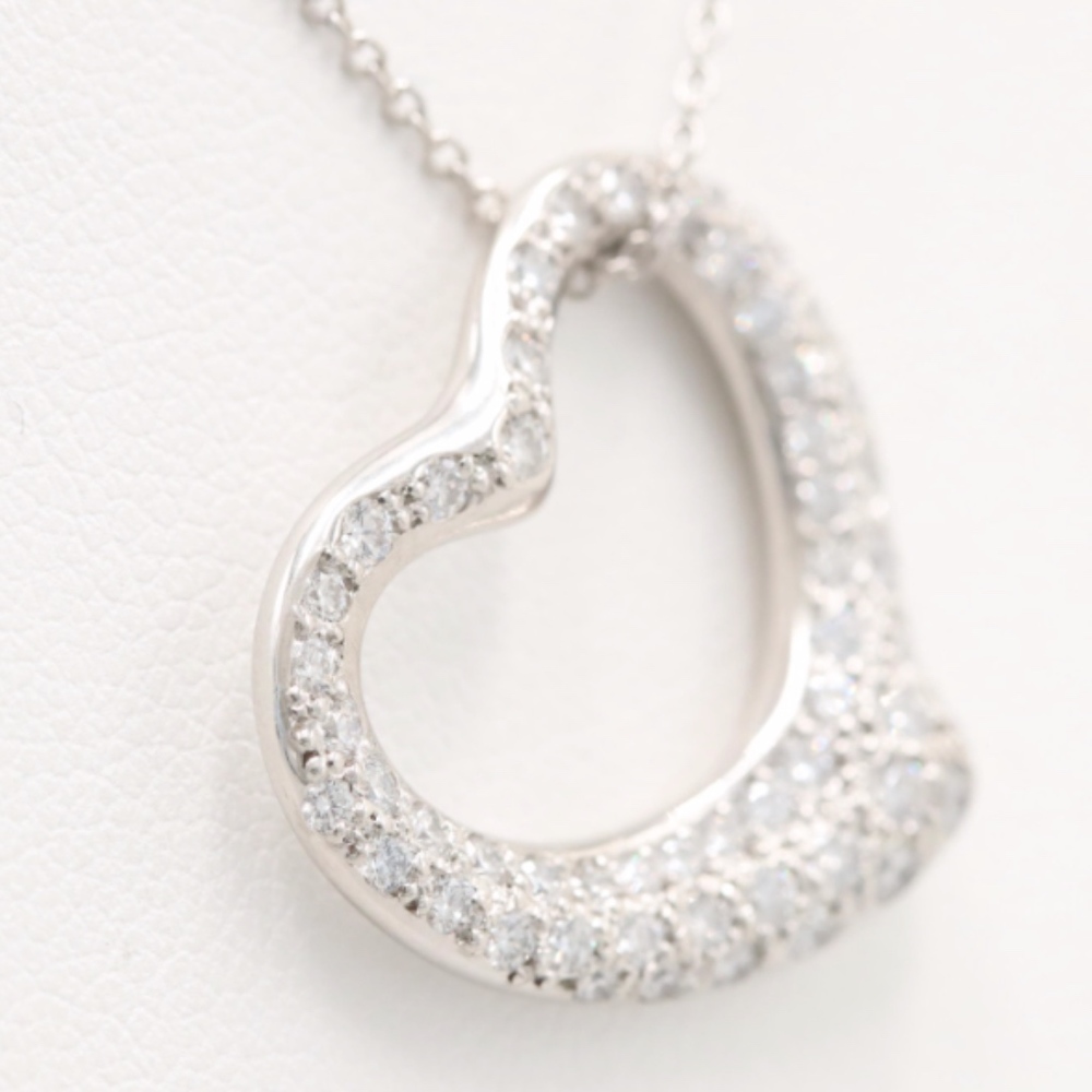 SOLD-Tiffany & Co. Platinum Diamond Heart Necklace - Picture 3 of 8